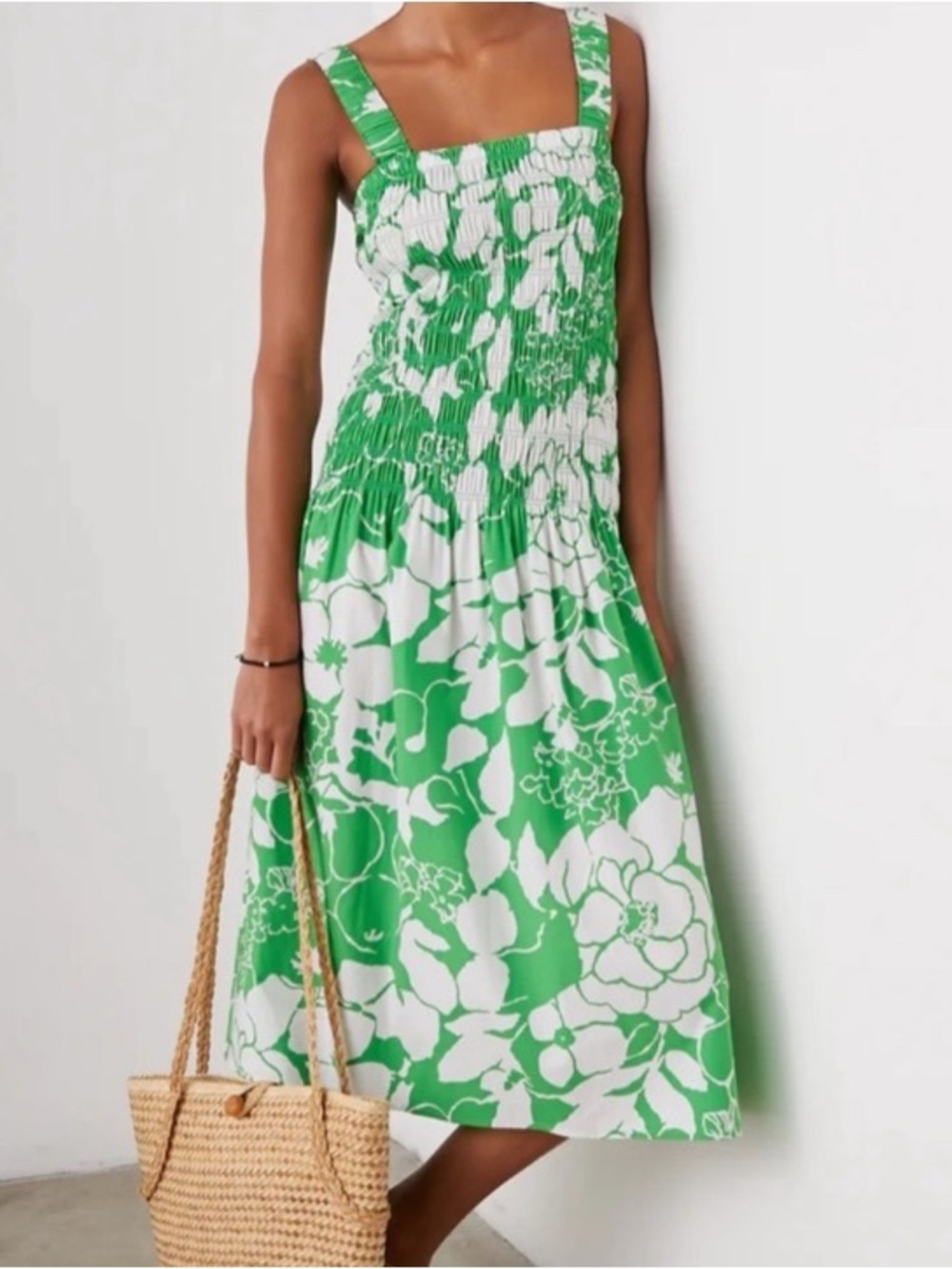 Rails Seville Dress in Green Lotus Sundress Smocked